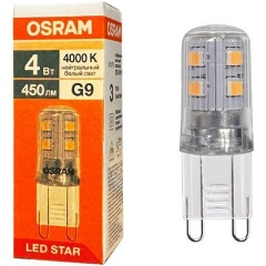 Изображение товара OSRAM LSPIN 40 4W/840 G9 220-240V 450Lm d18x49