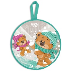 Изображение товара Ледянка Nika ЛР45/ЗМ с забавными медвежатами, диаметр 45 см, бирюзовый/серый