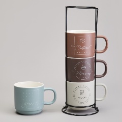 Изображение товара Набор кружек LEFARD 4 шт.на метал.подставке 360 мл