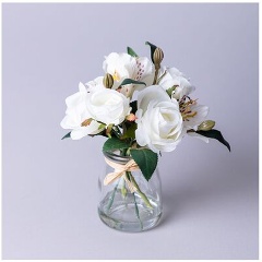 Изображение товара Букет искусственных цветов LEFARD в круглой вазе, 16 см