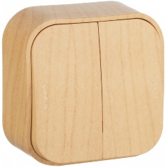 Изображение товара Переключатель LEGRAND 2-клавишный 10А Quteo Сосна