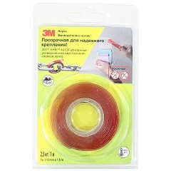 Изображение товара Клейкая лента двусторонняя 3M VHB 4910F универсальная, прозрачная, 8мм x 1.5м