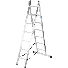 Изображение товара Лестница РемоКолор двухсекционная, универсальная, алюминиевая, 7 ступеней 63-2-007