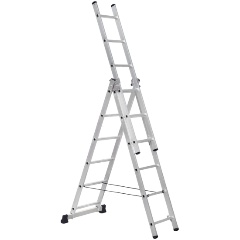 Изображение товара Лестница трехсекционная алюминиевая 3х6 ступеней TOPFORT