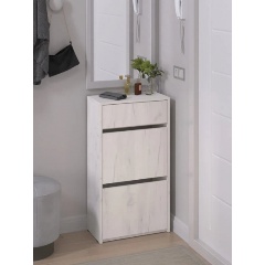 Изображение товара Обувница LETTA Ultra 2 секции с ящиком Дуб Крафт Белый 520х946(h)х274 (Уценка - У2)