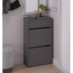 Изображение товара Обувница LETTA Ultra 2 секции с ящиком Серый Графит 520х946(h)х274 (Уценка)