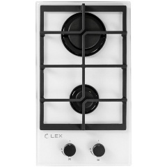 Изображение товара Газовая варочная панель Lex GVG 321 WH 2 конфорки белая стекло компактная