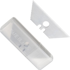 Изображение товара Лезвие запасное для ножей TOPFORT 19мм трапец.,сталь,шир.цен.отв.,10шт/уп