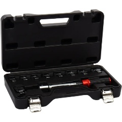 Изображение товара Ключ динамометрический LIGE 10пр., 9х12мм, 1/4" с набором рожков насадок (7,8,9,10,11,12,13,14мм.,5-25Nm) L-230мм, с быст фик в кейсе LG-S7910