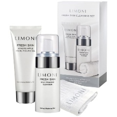 Изображение товара Подарочный набор LIMONI Fresh Skin гель-пенка, пилинг скатка, полотенце