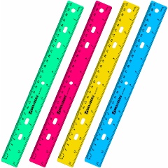 Изображение товара Линейка пластиковая 30 см, BRAUBERG "Crystal", тонированная, ассорти, 210291