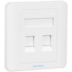 Изображение товара Лицевая панель Vention настенная (тип 86) под модуль Keystone 2 порта Белая (IFBW0)