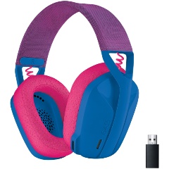 Изображение товара Беспроводные игровые наушники c микрофоном Logitech Wireless Headset G435 голубой/малиновый (981-001062)
