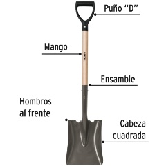 Изображение товара Лопата совковая Pretul 22506 из углеродистой стали 98 см для садовых и строительных работ