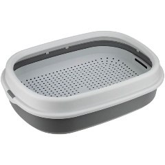 Изображение товара Лоток для кошек IDEA ЛЯ-МУРР 480х355мм с сеткой и низким бортом М 1833 Смоки