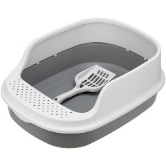 Изображение товара Лоток для кошек IDEA ЛЯ-МУРР 480х355мм с высоким бортом + подарок (совок) М 1834 Смоки