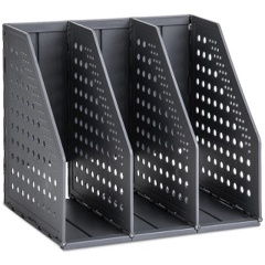 Изображение товара Лоток вертикальный Deli 79003Black 3отд. складной 200х150х180мм черный пластик