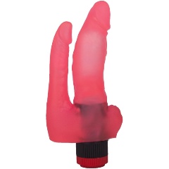 Изображение товара Вибромассажер LOVETOY (А-ПОЛИМЕР) Двойной из розового геля - 17 см.