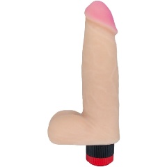 Изображение товара Вибратор LOVETOY (А-ПОЛИМЕР) Фаллоимитатор с мошонкой и вибрацией - 20,7 см.