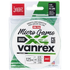 Изображение товара Леска плетеная LUCKY JOHN LJ Vanrex MICRO GAME х4 BRAID Fluo Green 125м, 006 мм