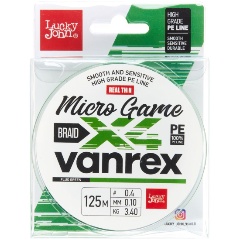 Изображение товара Леска плетеная LUCKY JOHN LJ Vanrex MICRO GAME х4 BRAID Fluo Green 125м, 010 мм