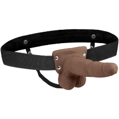 Изображение товара Вибрострапон LUX FETISH Коричневый перезаряжаемый - 18 см.