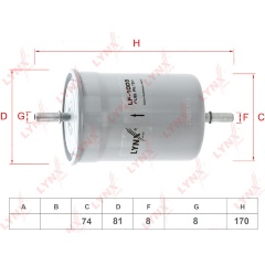 Изображение товара Фильтр топливный LYNXauto LF-1006 для Audi, Volkswagen, Skoda, Seat