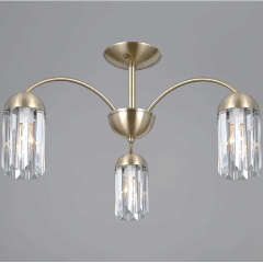 Изображение товара Подвесная люстра Illumico IL0599-3CSQ-24 AB LYRA для спальни с 3 лампами Е14 бронза и прозрачный ме
