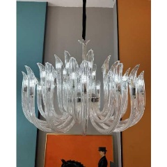 Изображение товара Подвесная люстра Alfa Light F3424-18 6+6 стиль модерн белая стеклянная украшенная