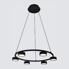 Изображение товара Подвесная люстра Alfa Light F3924-06 черная с 6 светодиодными лампами 55 Вт