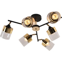 Изображение товара Люстра Reluce 01555-3.3-06B BK+FGD современная с 6 лампами для гостиной