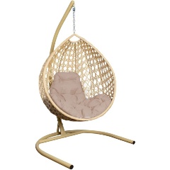 Изображение товара Подвесное кресло M-GROUP КАПЛЯ ЛЮКС бежевое с ротангом