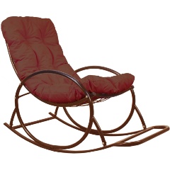 Изображение товара Кресло-качалка M-GROUP коричневое, коричневая подушка