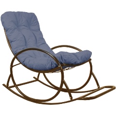 Изображение товара Кресло-качалка M-GROUP коричневое, серая подушка