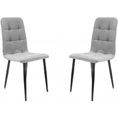 Изображение товара Комплект стульев M-GROUP ЛЕОН Классика чёрный, серый (2 шт)