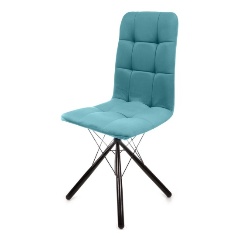 Изображение товара Стул обеденный M-GROUP ЛЕОН паутинка, аквамарин, чёрные ножки