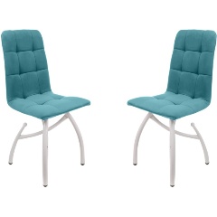 Изображение товара Комплект стульев M-GROUP ЛЕОН Шарики белый аквамарин 2 шт. в современном дизайне