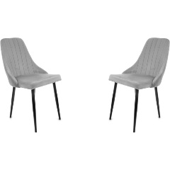 Изображение товара Комплект стульев M-GROUP МИЛАН Классика чёрный, серый (2 шт)