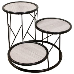 Изображение товара Подставка для цветов M-GROUP Башня круглая черная металл 3 горшка