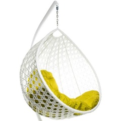 Изображение товара Подвесное кресло M-GROUP КАПЛЯ ЛЮКС с ротангом и желтой подушкой