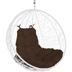 Изображение товара Подвесное кресло M-GROUP КРУГ с ротангом и коричневой подушкой