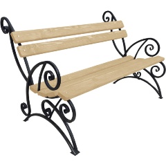 Изображение товара Стильная скамья M-GROUP Арбат 2 метра с металлическим каркасом и сосновым покрытием