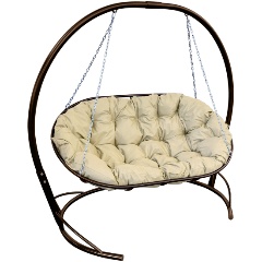 Изображение товара Диван садовый M-GROUP МАМАСАН подвесной коричневое, бежевая подушка