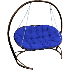 Изображение товара Диван садовый M-GROUP МАМАСАН подвесной коричневое, синяя подушка