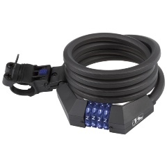 Изображение товара Замок велосипедный M-WAVE 5-233853 кодовый (4 разряда) 12х1500мм шестигран. сечение полупрозр.