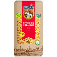 Изображение товара Макаронные изделия AMERIA Пружинки рифленые № 051 700 г