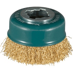 Изображение товара Щетка чашечная MAKITA проволочная X-lock (d75 мм, толщ. проволоки 0,3 мм, гофрированная) D-73433