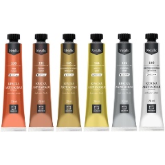 Изображение товара Набор акриловых красок Малевичъ, 6 цветов по 20 мл, металлик