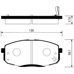 Изображение товара Передние тормозные колодки MANDO MPK36 для KIA с шириной 130 мм