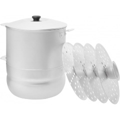 Изображение товара Манты-казан Калитва 6 литров с 4 дисками - практичная мантоварка из пищевого алюминия